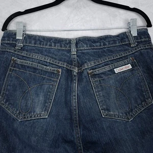 Vintage 90s Calvin Klein Jeans Means 32x30 Blue Straight Denim Logo - Picture 1 of 23
