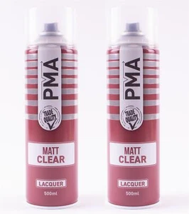 2x PMA MATT Clear Laquer Spray Acrylic Top Coat 500ml - Picture 1 of 7