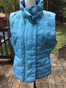 Women's Talbots 80% Goosedown Aqua  Vest Size Lg. - Picture 1 of 7