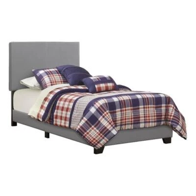Cama doble tapizada de cuero sintético Coaster Dorian Transitional gris Foto 1 de 3