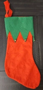 17" Red & Green Felt Jingle Bell Stocking - Picture 1 of 6