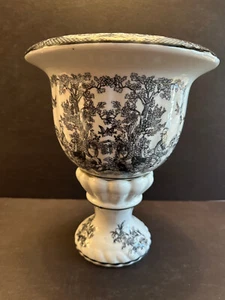 Aux Au Provence, Chinoiserie, schwarz-weiß Podest Pflanzgefäß oder Vase,, French Co - Bild 1 von 14