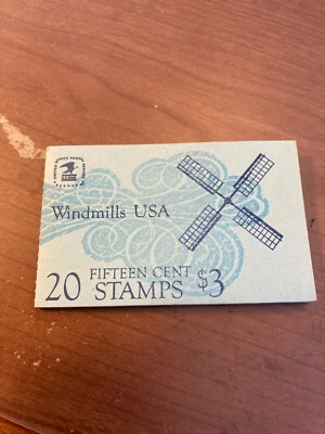 US Windmills Stamps 15c Scott #1742a Booklet of 20 MNH - Image 1 of 4
