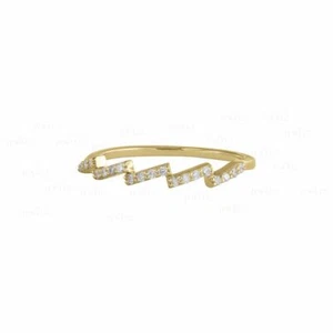 VS/F-G Diamond 14K Gold  Wave Design Size-3-8 US  Ring- The Jewelz - Picture 1 of 10
