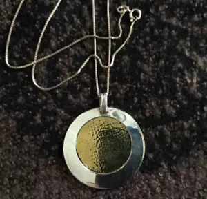 Vtg Sterling Silver Italy Designer Modernist Articulated Pendant Necklace - Picture 1 of 6