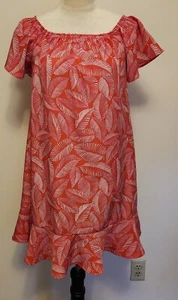 Women/Juniors Small Red Lightweight Dress. Leaf Pattern by "Merona" (#382) - Picture 1 of 3