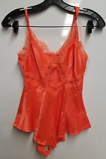 Victoria's Secret Stretch Satin Cutout Romper Sz XS - Orange 11210192