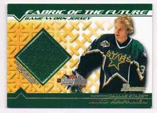 2002-03 BOWMAN YOUNGSTARS FABRIC OF THE FUTURE GAME WORN JERSEYS NIKO KAPANEN