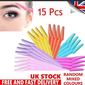 15Pcs Face Eyebrow Shaver Dermaplaning Painless Portable Facial Razor Trimmer UK