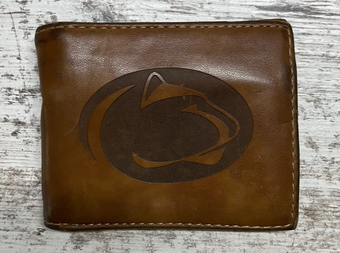 Penn State Embossed Leather Trifold Wallet -Brown Cover