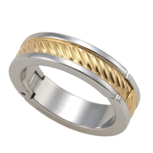 Rochet Ring Size 7 Two Tone Stainless Steel Techno Cable Design - Picture 1 of 3