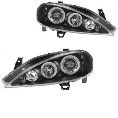 Scheinwerfer Set für Renault Megane I 1 99-02 Facelift klar/schwarz Angel Eyes - Bild 1 von 4