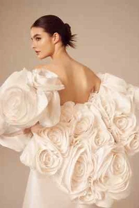 Romantic Satin Mermaid Wedding Dresses Detachable Train Strapless Bridal Gowns - Picture 1 of 8