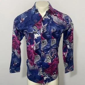 Vintage Kudos Shirt Mens 80s 90s Fresh Prince Rayon Cotton New Wave NOS Medium - Picture 1 of 9