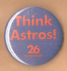 HOUSTON ASTROS 1980ERer THINK ASTROS' KANAL 26 VINTAGE KNOPF - Bild 1 von 1