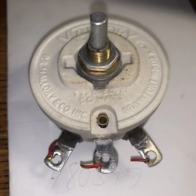 Antiguo reóstato Mallory de colección 50W tipo 50K 300 voltios pieza antigua envío gratuito Foto 1 de 4