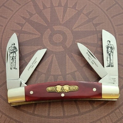 United Boker Full Congress Whittler Knife Solingen Germany 1980s Red Bone Handle - Image 1 of 4