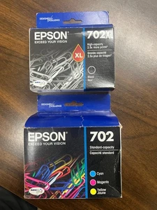 GENUINE EPSON T702XL120 BLACK & COLOR INK SEALED BOX EXPIRED 2024 702XL - Picture 1 of 3