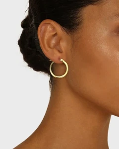 14K Yellow Gold Classic Hoop Earrings - Picture 1 of 2