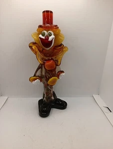 Vintage Murano Venetian Art Glass Clown 9.5" Figurine Hand Blown Italian Decor - Picture 1 of 11