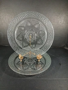 Cristal D'Arques-Durand "Antique Clear"- 10 1/4 Inch Dinner Plate -Set of 2 - Picture 1 of 10