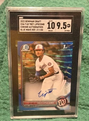 2022 Bowman Draft - Chrome Draft Pick Autographs Trey Lipscomb #CDA-TLB Blue... - Image 1 of 2