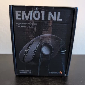 ProtoArc EM01 NL Ergonomic Bluetooth Wireless Trackball Mouse Rollerball Thumb - Bild 1 von 13