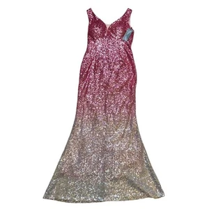 Angel Fashions prom quinceanera homecoming evening gown sequins gradient M ombré - Bild 1 von 16