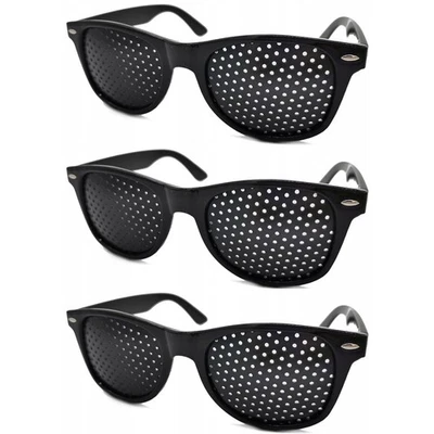 BIBITI 3 Stück Rasterbrille Augentraining,Pinhole Glasses Multidot Augentrainer,Loch...