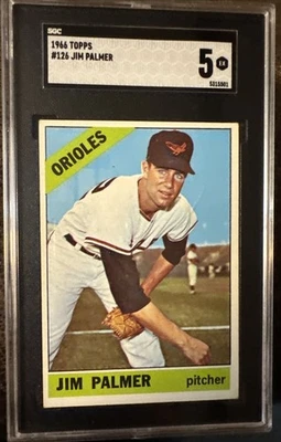 1966 Topps Jim Palmer #126 SGC 5 Rookie RC HOF; a high end 5! Vivid color! 👀 - Image 1 of 2