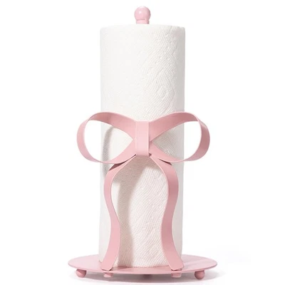 Pink Bow Paper Towel Holder Coutertop - Bow Accent Paper Towel Holder, Pink K... - Image 1 of 4