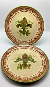Artimino Fleur De Lis Holiday, Piatti per Insalata, Rosso/Verde, Set di 2, 9" - Foto 1 di 4