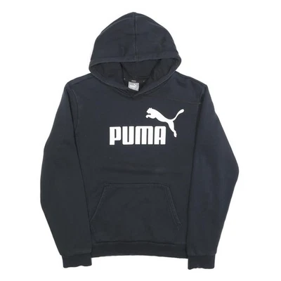 Sudadera con Capucha PUMA Para Hombres Negra S Mezcla de Algodón Pullover Sudadera con Capucha Foto 1 de 4