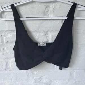 Free People Intimates Twist Bra/Top Size Medium Black Ribbed Material  - Picture 1 of 5