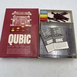 Vtg 1965 QUBIC 3-D Tic-Tac-Toe Game Parker Brothers Missing 1 Post - Great Shape - Picture 1 of 10