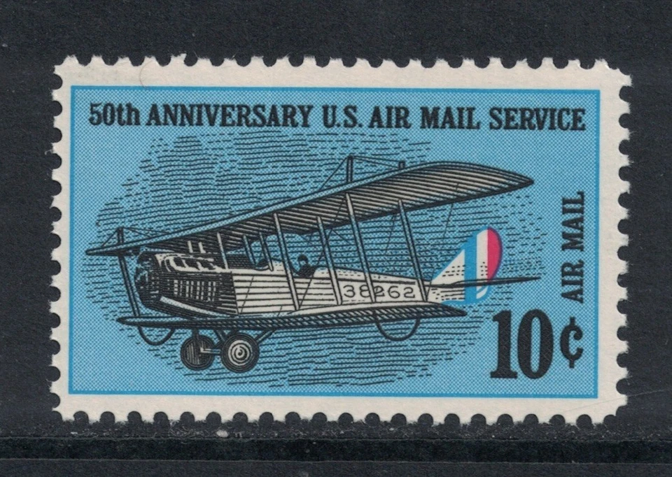 Scott C74- Curtiss Jenny, 50th Anniversary of Air Mail- MNH 10c 1968- mint stamp - Image 1 of 1