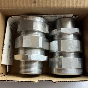 Crouse Hinds TMC5161 - 2 Pack 1-1/2” Aluminum Cable Connector Fitting 1.28-1.61 - Picture 1 of 14