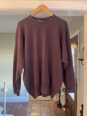 Оригинальный мужской свитер Burberry с круглым вырезом из 100% хлопка размер XL сделано в Шотландии - Изображение 1 из 4