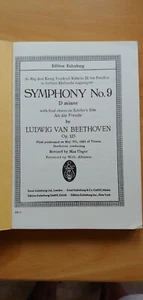 BEETHOVEN Op. 125 SYMPHONY No. 9 EDITION EULENBURG - Picture 1 of 2