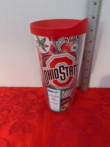 Ohio State University Buckeyes Tervis Tumbler Travel Drink Cup with lid NEW Cover