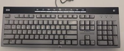 HP 5187-1767 Keyboard , PS/2, KB-0228 , Gray/Silver , Hotkeys/ Media Buttons - Image 1 of 4