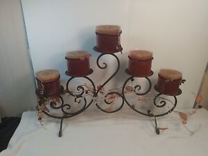Iron Rustic Brown Finish Gorgeous Candleholder 
