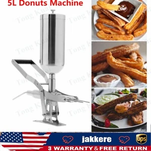 Máquina para hacer donuts de churro español 5L manual relleno de churros acero inoxidable nueva - Imagen 1 de 12