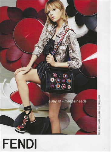 FENDI 1 Pagina STAMPA ANNUNCIO PRIMAVERA 2016 EDIE CAMPBELL gambe donna cosce LAGERFELD