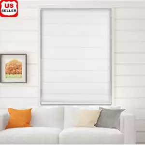 35"Wx60"H Cordless Lift Window Blinds Room Darkening Fabric Roman Shades - Picture 1 of 7