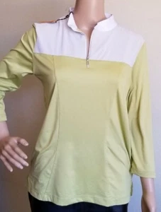 Inspired Style Running Activewear Top Shirt Medium Green White Moisture Wicking - Picture 1 of 6