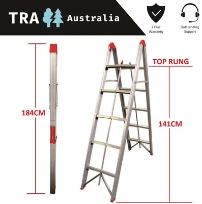 TRA 5 STEP COLLAPSIBLE PORTABLE LADDER CARAVAN RV STEP FAN JAYCO ACCESSORIES BOX - image 1 of 4