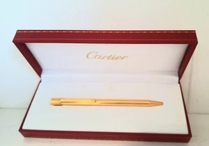 Authentic Vintage Cartier Blue Ball Point Pen With Papers-NEW - Picture 1 of 5