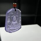 Certified Natural High Ice lilac&lavender Jade Jadeite Buddha Pendant&Necklace佛牌