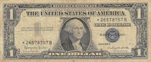 USA ** $1 ** Series 1957 B P 419br ** Star note ** Circulated Banknote - Picture 1 of 2